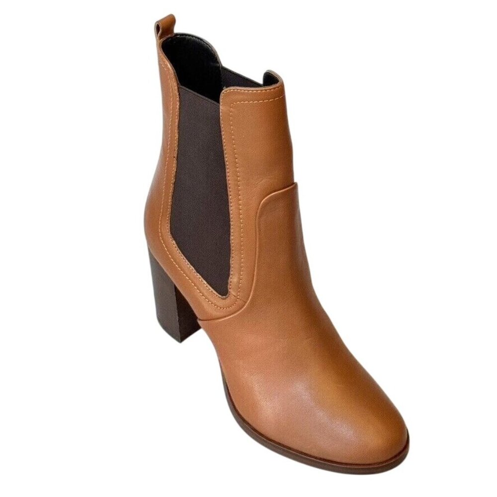 TED BAKER London Daphina Women's Boots Tan Leather Heeled Ankle Chelsea Size 10